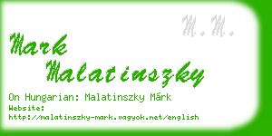 mark malatinszky business card